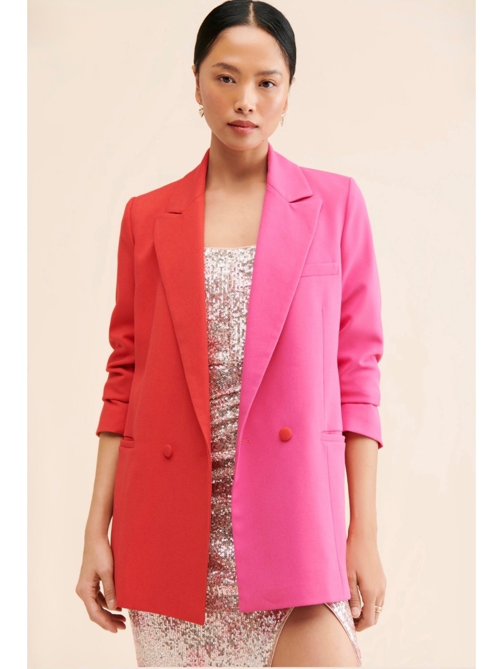 Valentine Oversized Color Block Blazer